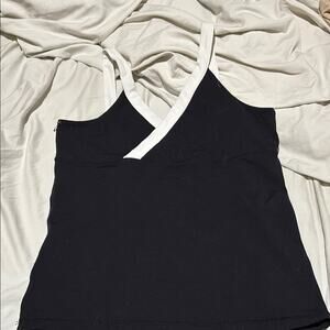 Kyodan L  Black and White Women's Top stretch workout war athletic gym euc